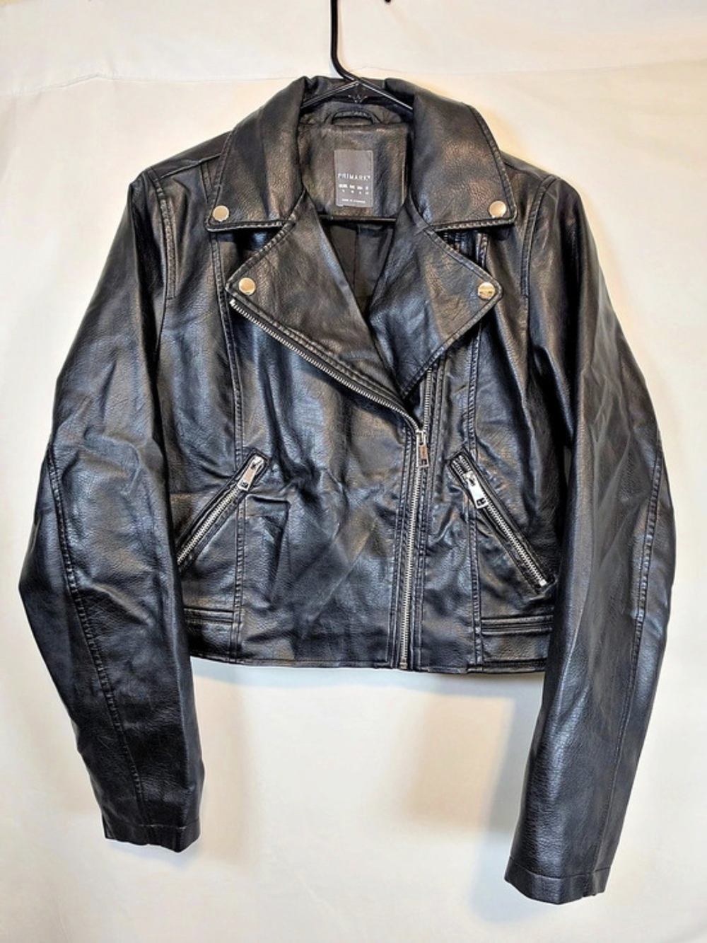 PRIMARK Women's Faux Leather Moto Biker Jacket Size 8